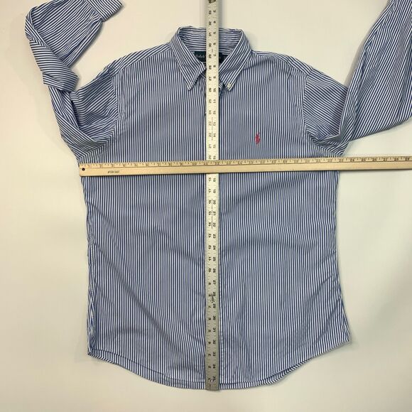 Ralph Lauren Shirt Mens L Large Cadet Blue Button Down Custom Fit Striped *READ - Picture 7 of 11